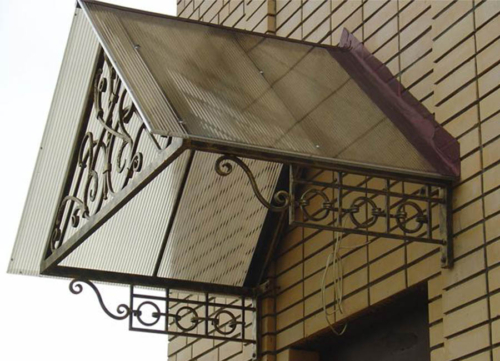 Кованый козырёк КН-12 — Arm-Kovka Истра